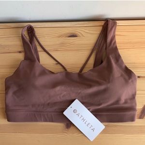 NWT Athleta A-C Exhale Bra Hearth Rose L